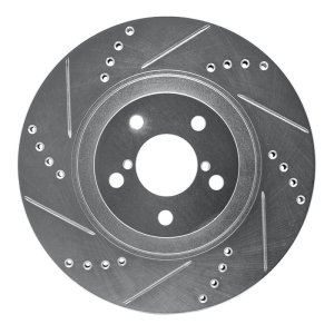 Scion FR-S Brake Rotor (1) - Front Left - R1 Concepts - Drilled & Slotted - Silver - `04-`25